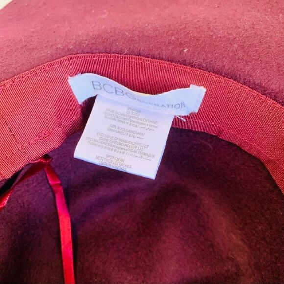 BCBG Generation Burgundy Wool Hat - Picture 2 of 4